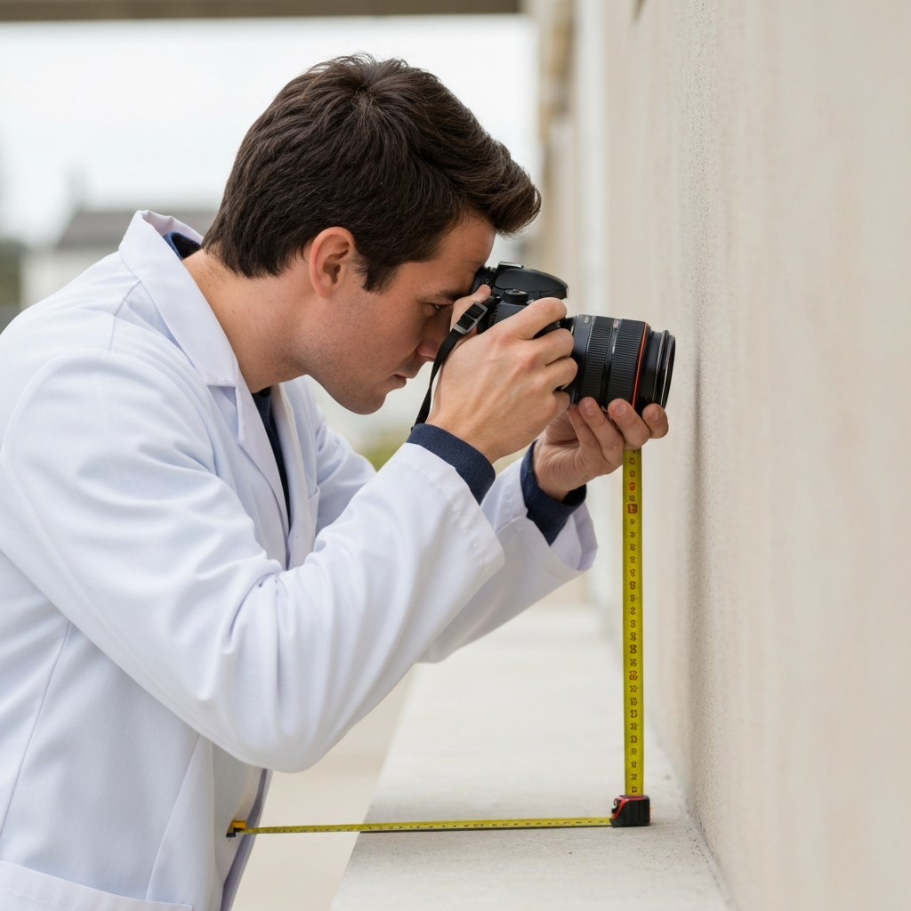 Technician documenting a cleanup site