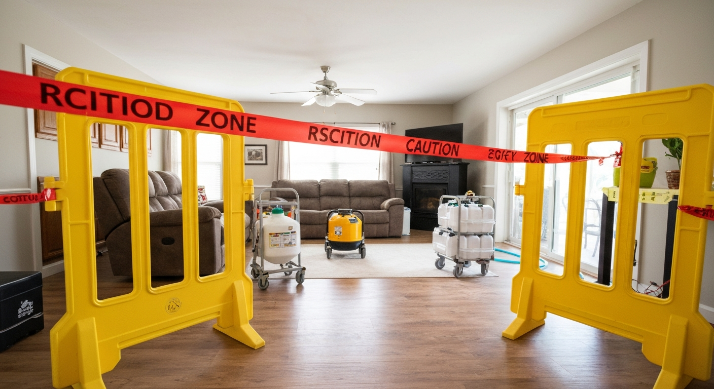Professional biohazard containment setup in a Tucson home
