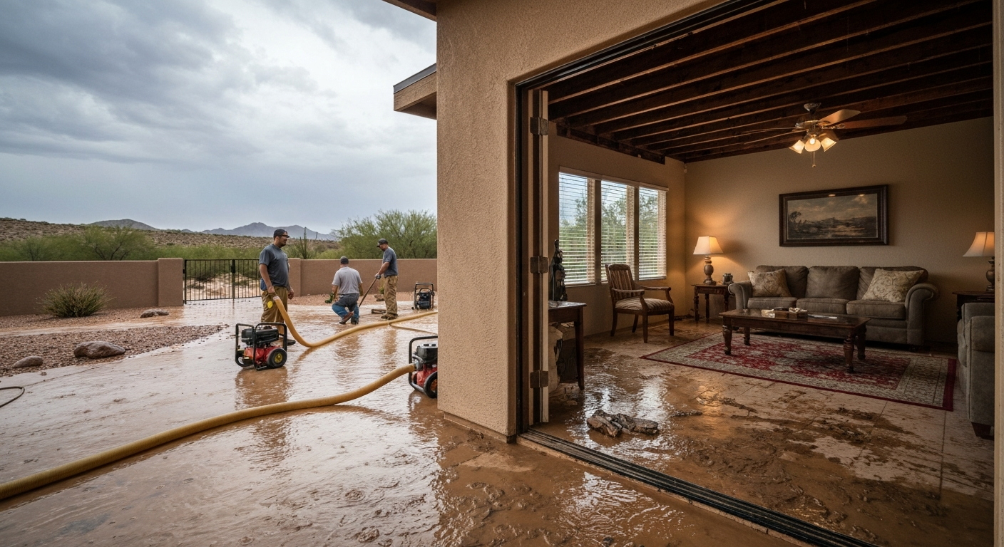 Flood damage restoration in Tucson