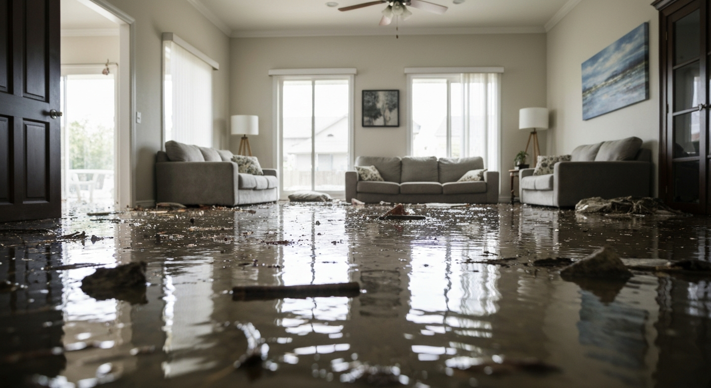 floodwater debris