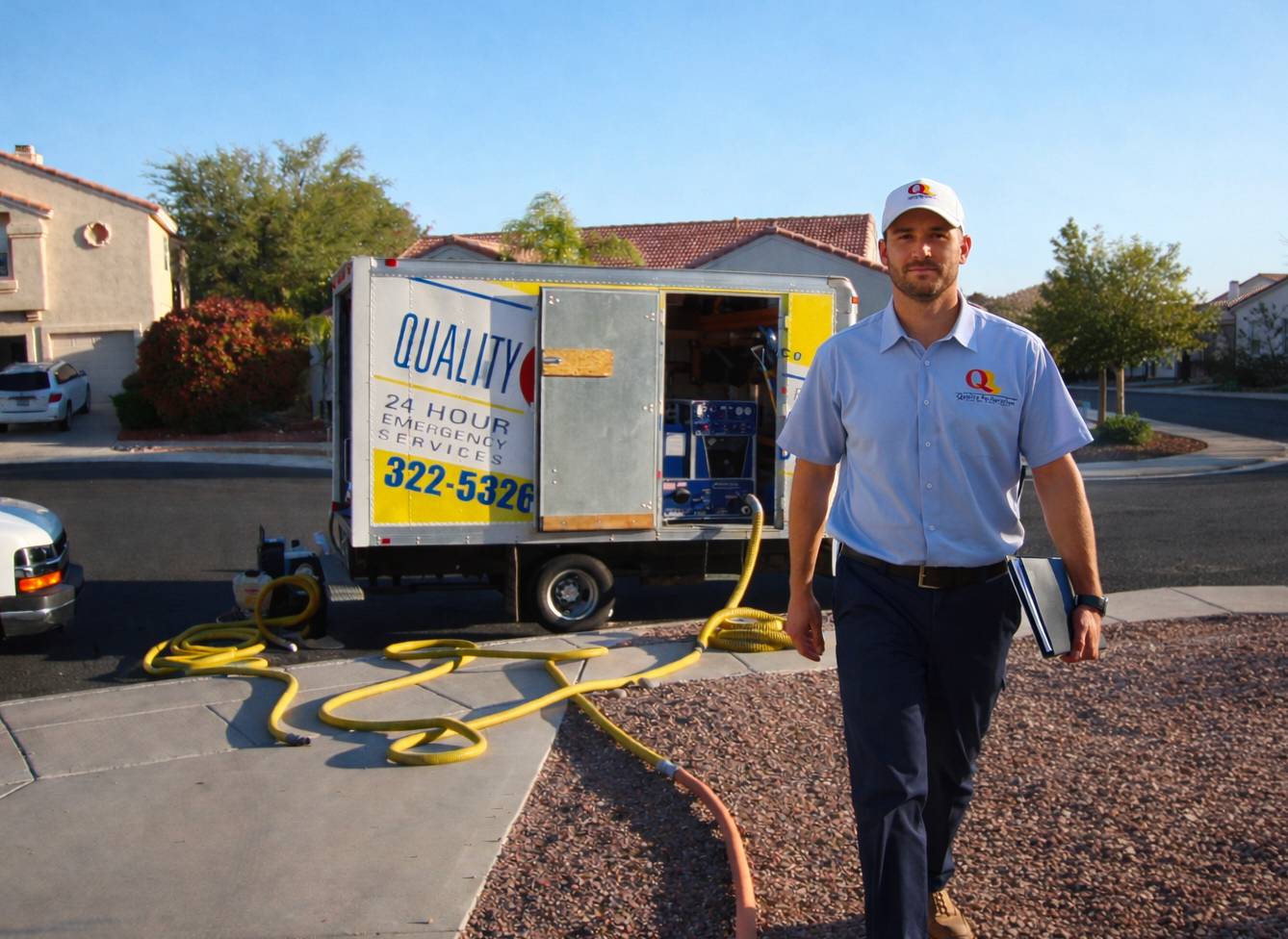 Quality Restoration specialist arriving on site